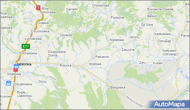 mapa Piekielnik, Piekielnik na mapie Targeo