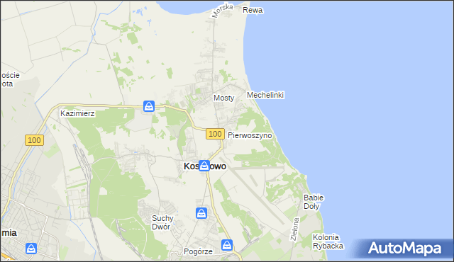 mapa Pierwoszyno, Pierwoszyno na mapie Targeo