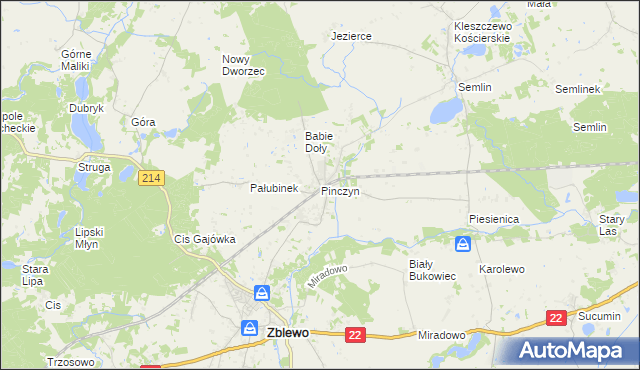 mapa Pinczyn, Pinczyn na mapie Targeo