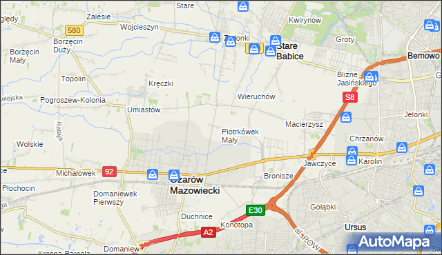 mapa Piotrkówek Mały, Piotrkówek Mały na mapie Targeo