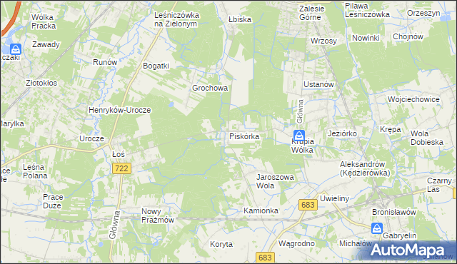 mapa Piskórka, Piskórka na mapie Targeo