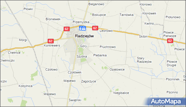 mapa Plebanka gmina Radziejów, Plebanka gmina Radziejów na mapie Targeo
