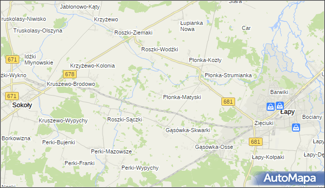 mapa Płonka-Matyski, Płonka-Matyski na mapie Targeo