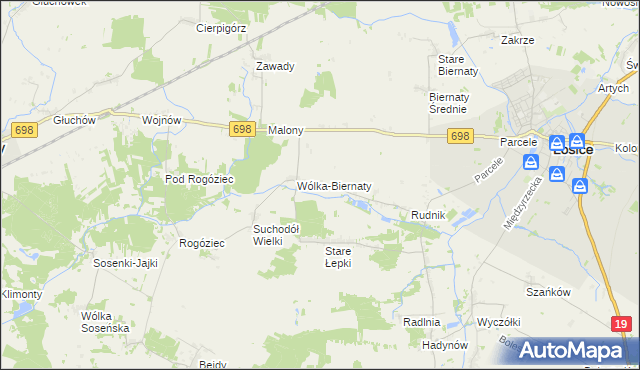 mapa Płosodrza, Płosodrza na mapie Targeo