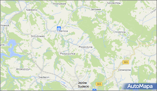 mapa Płoszczyna, Płoszczyna na mapie Targeo