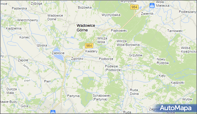 mapa Podborze gmina Radomyśl Wielki, Podborze gmina Radomyśl Wielki na mapie Targeo