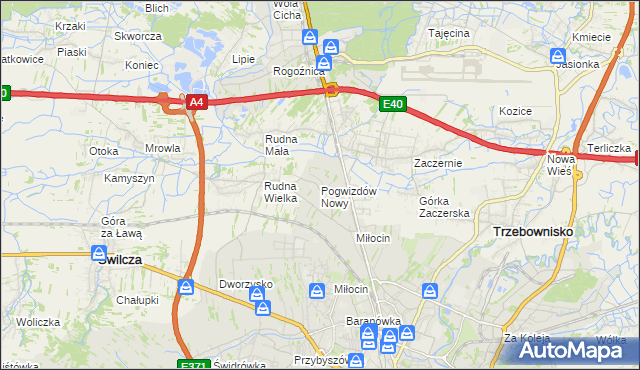 mapa Pogwizdów Nowy, Pogwizdów Nowy na mapie Targeo