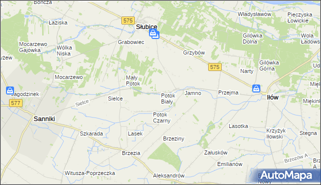 mapa Potok Biały, Potok Biały na mapie Targeo