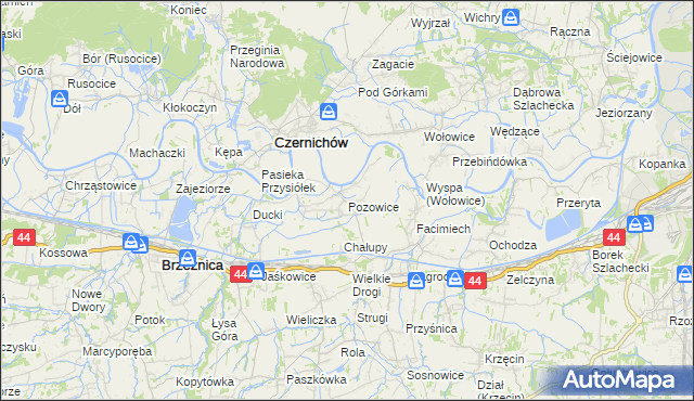 mapa Pozowice, Pozowice na mapie Targeo