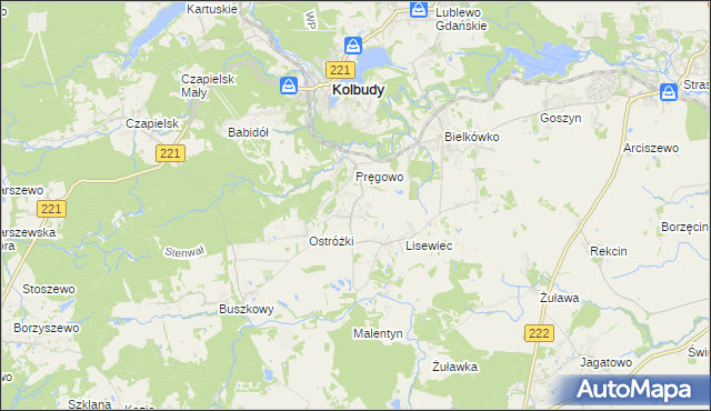 mapa Pręgowo Górne, Pręgowo Górne na mapie Targeo