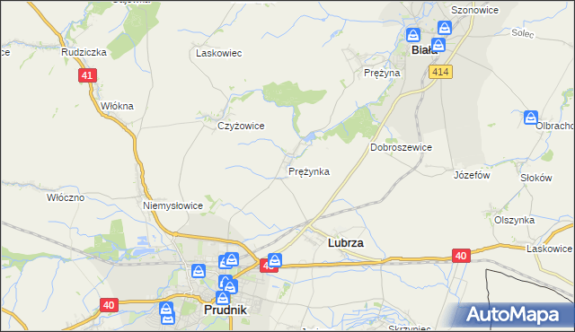 mapa Prężynka, Prężynka na mapie Targeo