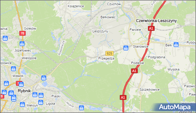 mapa Przegędza, Przegędza na mapie Targeo