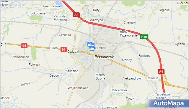 mapa Przeworsk, Przeworsk na mapie Targeo