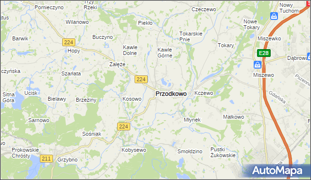 mapa Przodkowo, Przodkowo na mapie Targeo
