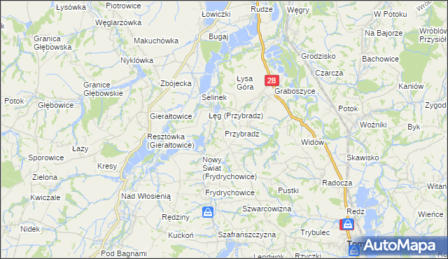 mapa Przybradz, Przybradz na mapie Targeo