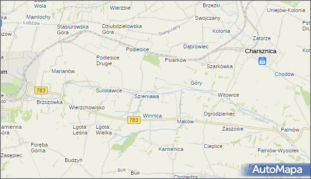 mapa Przybysławice gmina Gołcza, Przybysławice gmina Gołcza na mapie Targeo