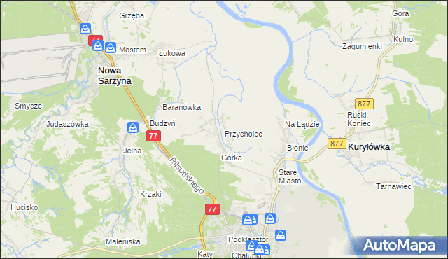 mapa Przychojec, Przychojec na mapie Targeo