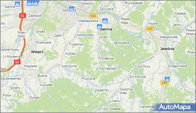 mapa Przyłęków, Przyłęków na mapie Targeo