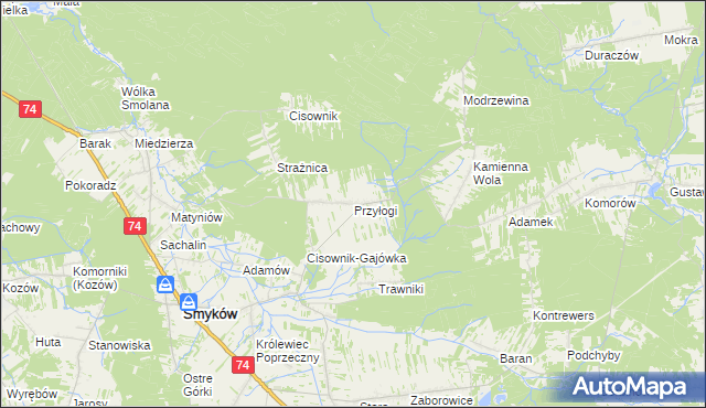 mapa Przyłogi, Przyłogi na mapie Targeo