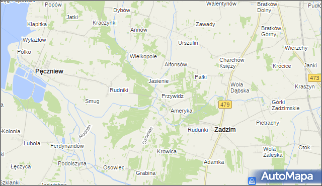 mapa Przywidz gmina Pęczniew, Przywidz gmina Pęczniew na mapie Targeo