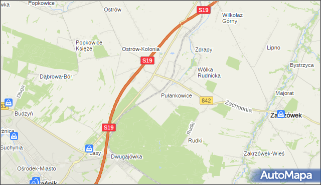 mapa Pułankowice, Pułankowice na mapie Targeo