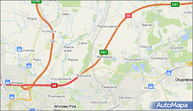 mapa Ramiszów, Ramiszów na mapie Targeo