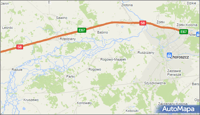 mapa Rogowo-Majątek, Rogowo-Majątek na mapie Targeo