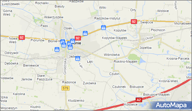 mapa Rokitno gmina Błonie, Rokitno gmina Błonie na mapie Targeo