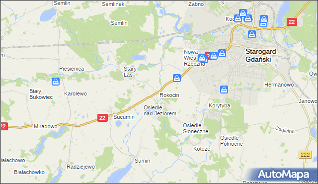 mapa Rokocin, Rokocin na mapie Targeo