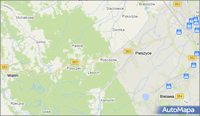 mapa Rościszów, Rościszów na mapie Targeo