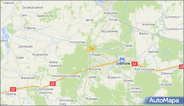 mapa Rożek, Rożek na mapie Targeo