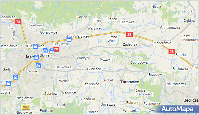 mapa Roztoki gmina Tarnowiec, Roztoki gmina Tarnowiec na mapie Targeo