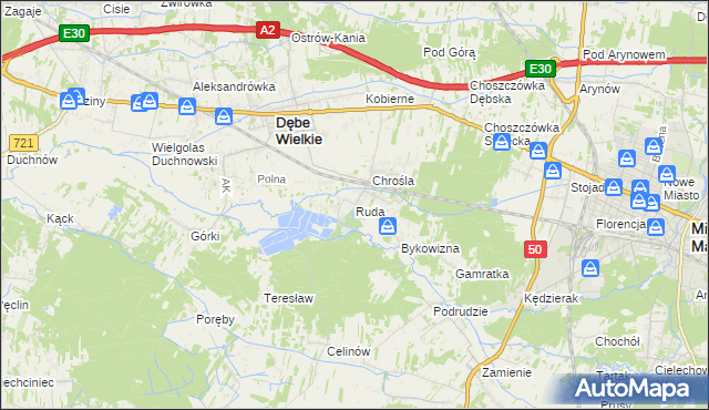 mapa Ruda gmina Dębe Wielkie, Ruda gmina Dębe Wielkie na mapie Targeo