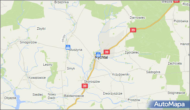 mapa Rychtal, Rychtal na mapie Targeo