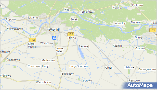 mapa Samołęż, Samołęż na mapie Targeo