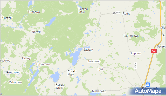 mapa Sąpłaty, Sąpłaty na mapie Targeo