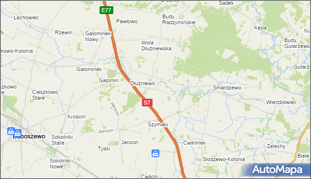 mapa Sarbiewo gmina Baboszewo, Sarbiewo gmina Baboszewo na mapie Targeo