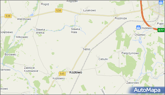 mapa Sątop, Sątop na mapie Targeo