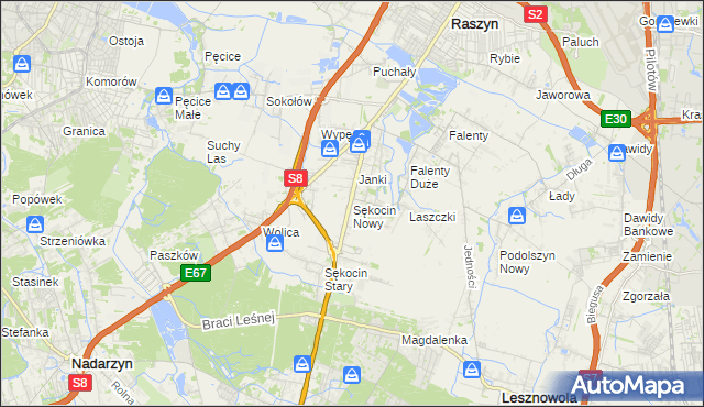 mapa Sękocin Nowy, Sękocin Nowy na mapie Targeo