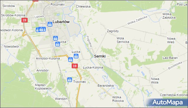 mapa Serniki, Serniki na mapie Targeo