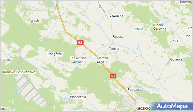 mapa Siarcza Łąka, Siarcza Łąka na mapie Targeo