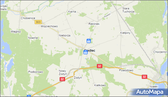 mapa Siedlec powiat wolsztyński, Siedlec powiat wolsztyński na mapie Targeo