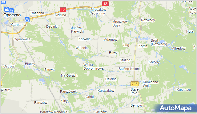 mapa Sielec gmina Opoczno, Sielec gmina Opoczno na mapie Targeo