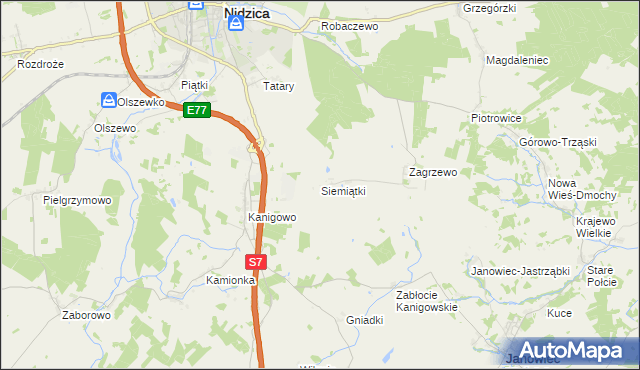 mapa Siemiątki, Siemiątki na mapie Targeo