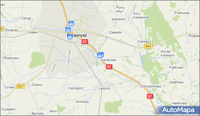 mapa Sierakowo gmina Przasnysz, Sierakowo gmina Przasnysz na mapie Targeo