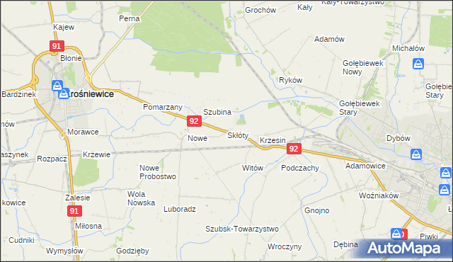 mapa Skłóty, Skłóty na mapie Targeo