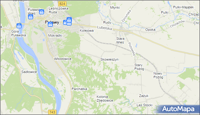 mapa Skowieszyn, Skowieszyn na mapie Targeo