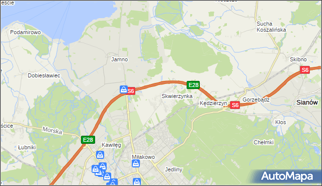 mapa Skwierzynka, Skwierzynka na mapie Targeo