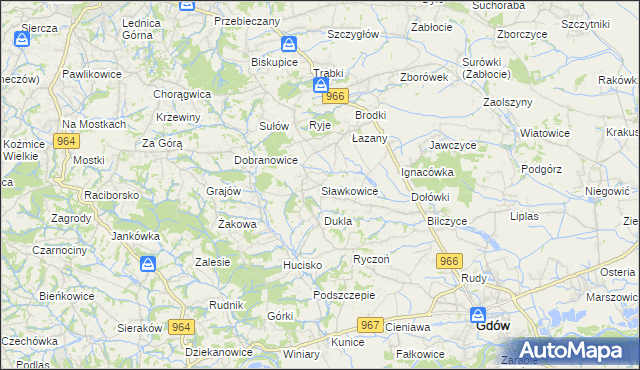 mapa Sławkowice, Sławkowice na mapie Targeo