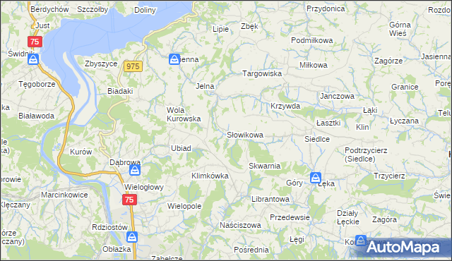 mapa Słowikowa, Słowikowa na mapie Targeo